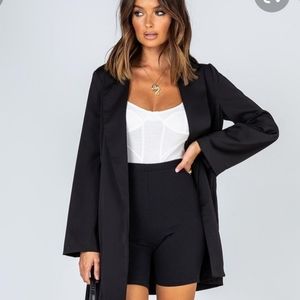 NWOT Princess Polly Milano Black oversized blazer jacket Size 8